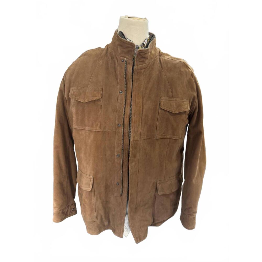 NEW MAURIZIO BALDASSARI men's combat jacket in tan